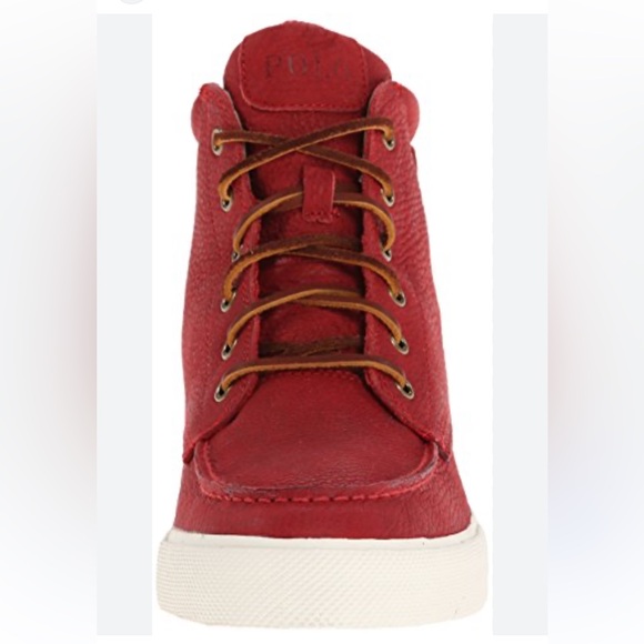 Vintage TEDD red Ralph Lauren leather boots size 9D - Picture 1 of 9